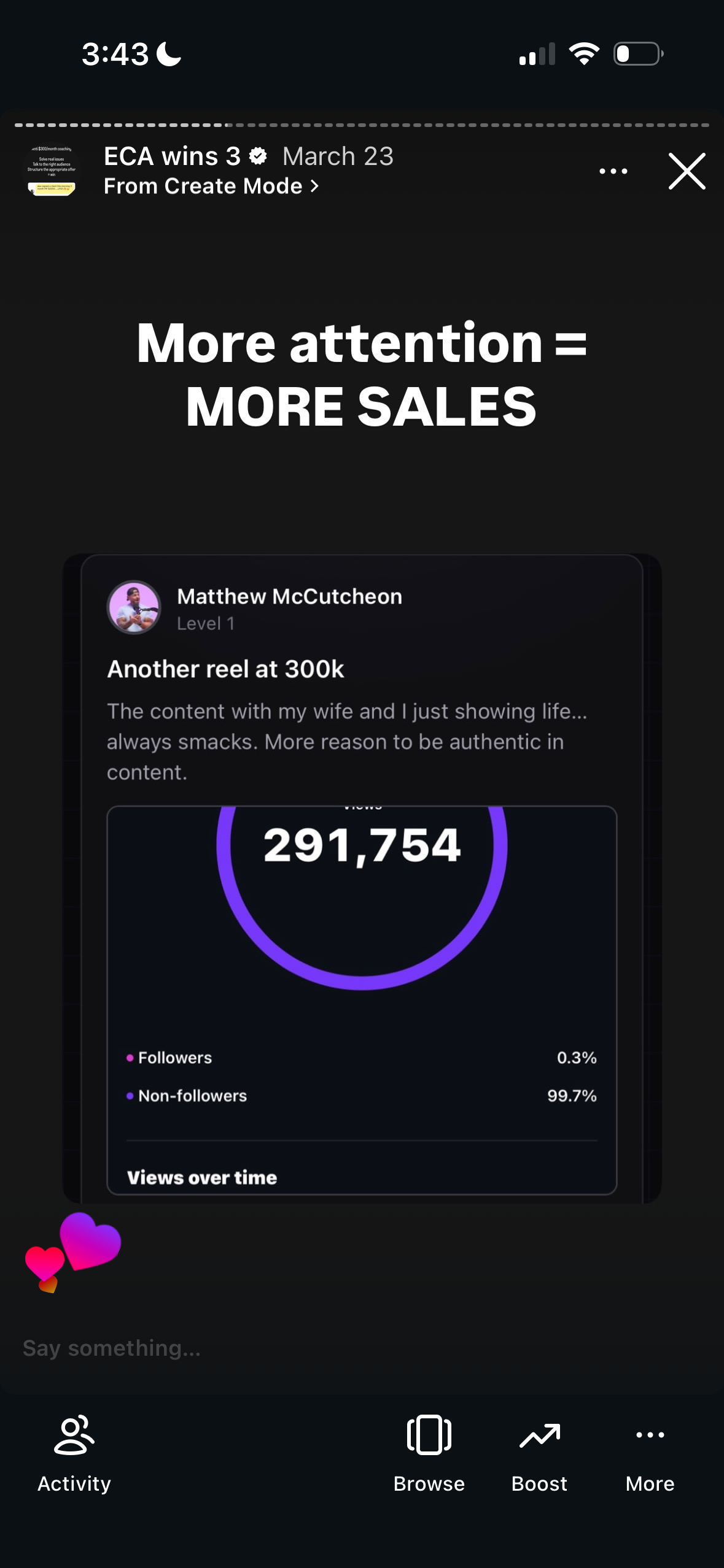 Revenue screenshot from Ethan S. in Seattle